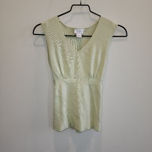 🇮🇳Ann Taylor Loft Celery Green Y2K Tie back detail Sweater Tank Sz S